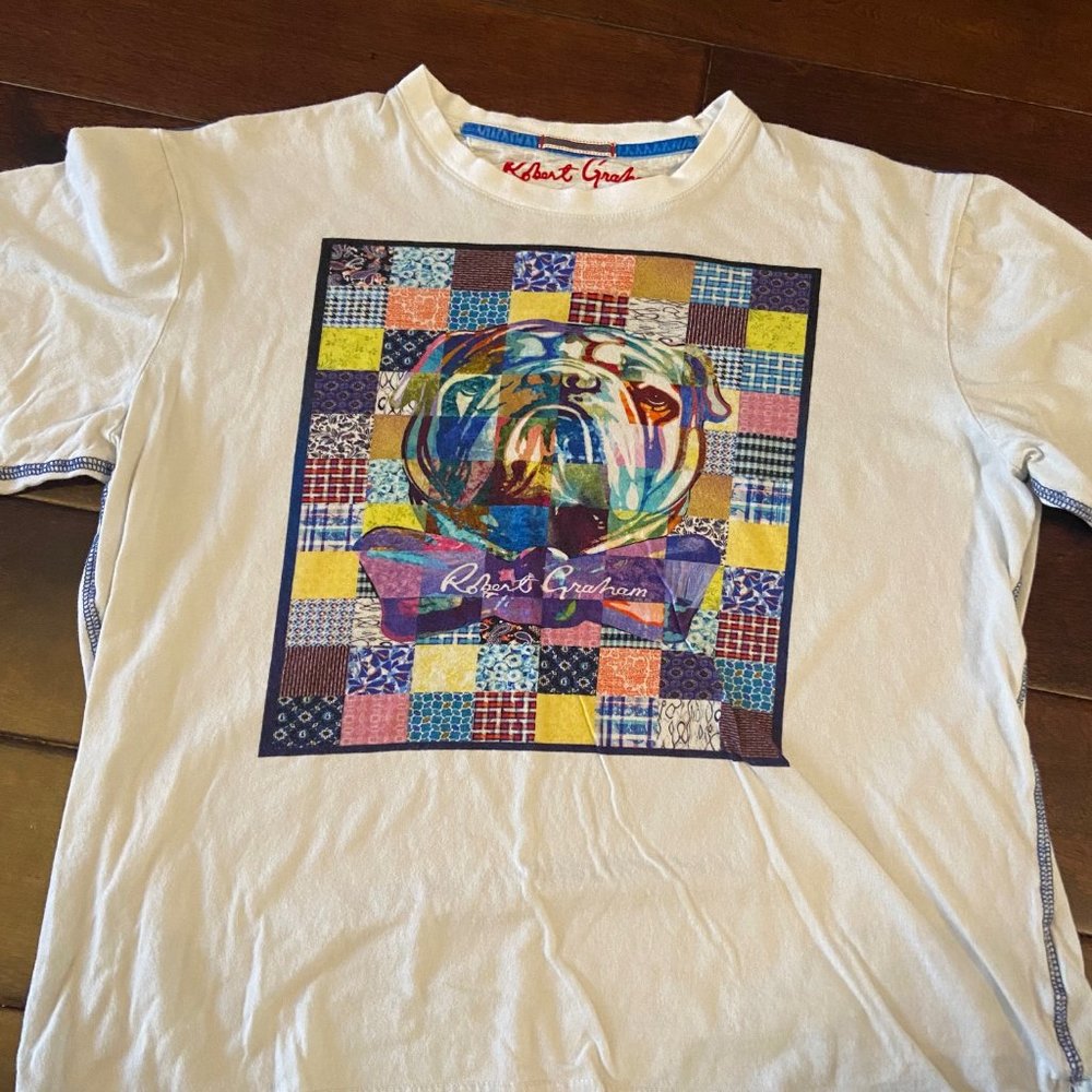 Robert Graham Bulldog Bowtie T-Shirt M